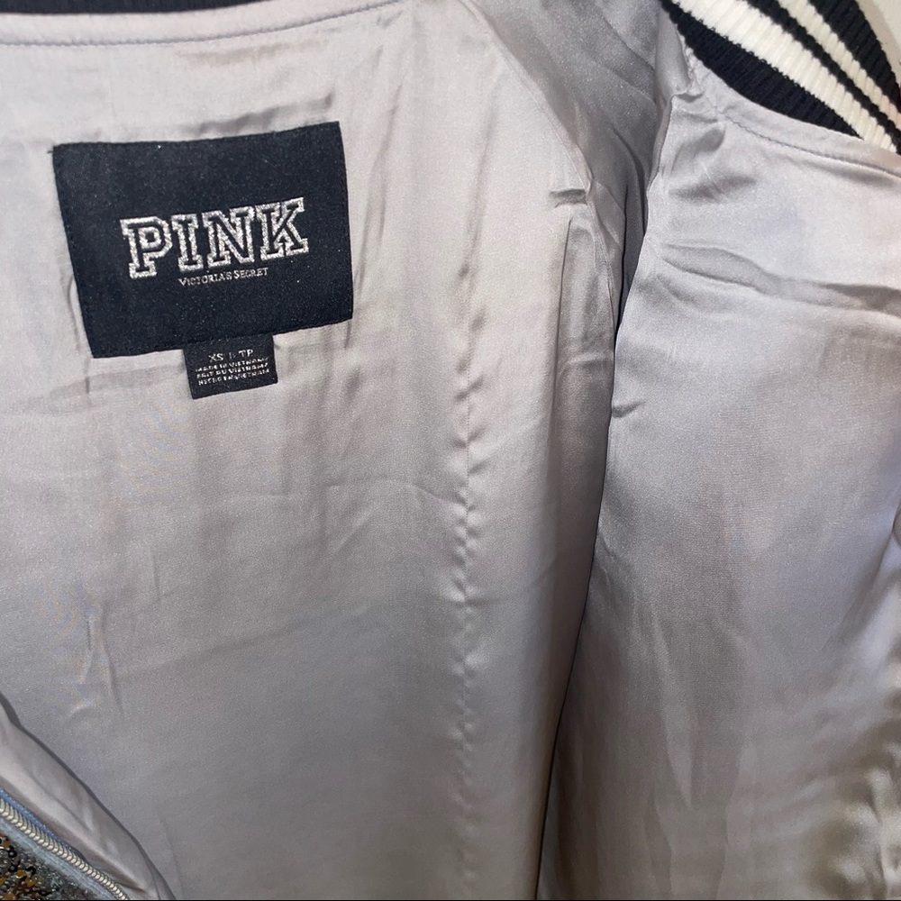 Limited Edition Silver Sequin Victoria’s Secret PINK Bomber Jacket - Picture 5 of 5